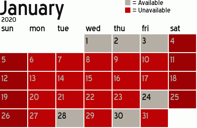 Missionary Dinner Calendar