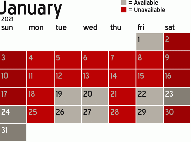 Missionary Dinner Calendar