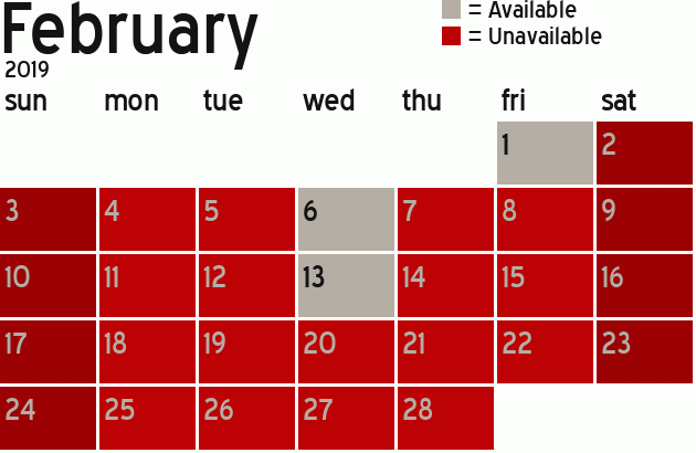 Missionary Dinner Calendar