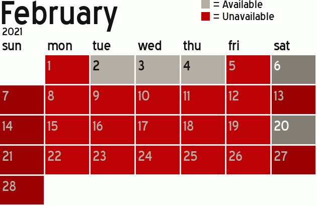 Missionary Dinner Calendar
