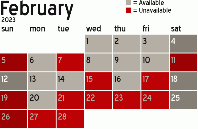 Missionary Dinner Calendar