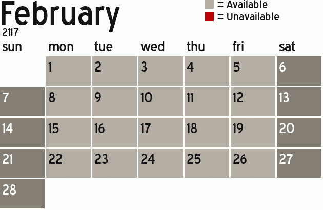 Missionary Dinner Calendar
