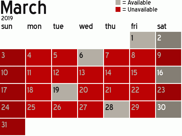 Missionary Dinner Calendar
