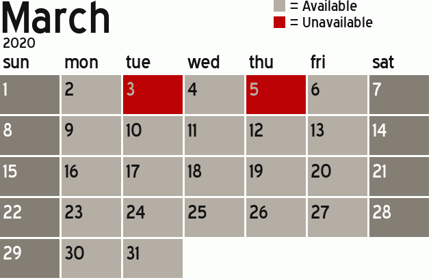 Missionary Dinner Calendar