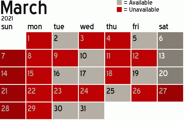 Missionary Dinner Calendar