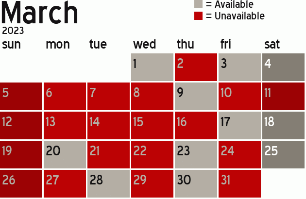 Missionary Dinner Calendar