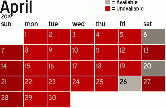 Missionary Dinner Calendar