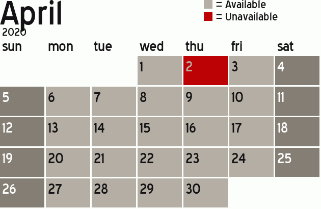 Missionary Dinner Calendar