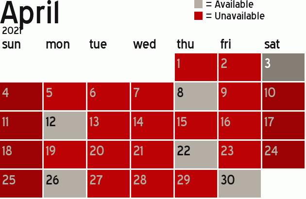 Missionary Dinner Calendar