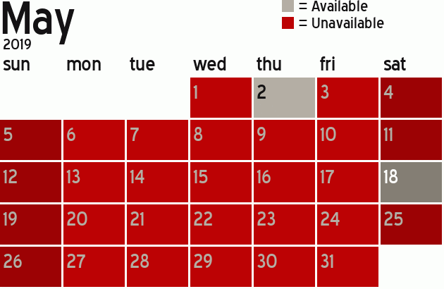 Missionary Dinner Calendar