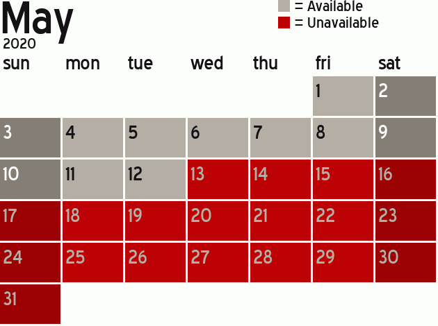 Missionary Dinner Calendar