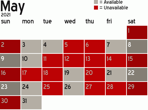 Missionary Dinner Calendar