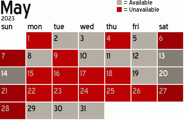 Missionary Dinner Calendar