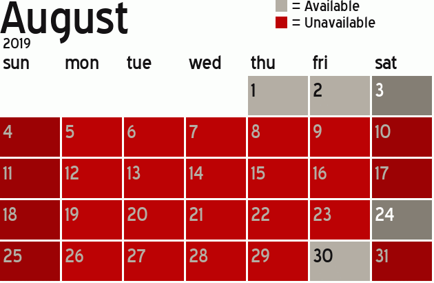 Missionary Dinner Calendar