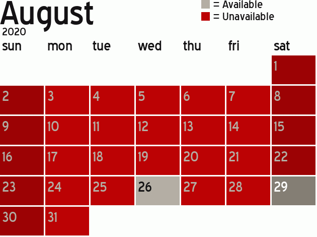 Missionary Dinner Calendar