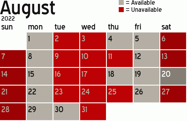 Missionary Dinner Calendar