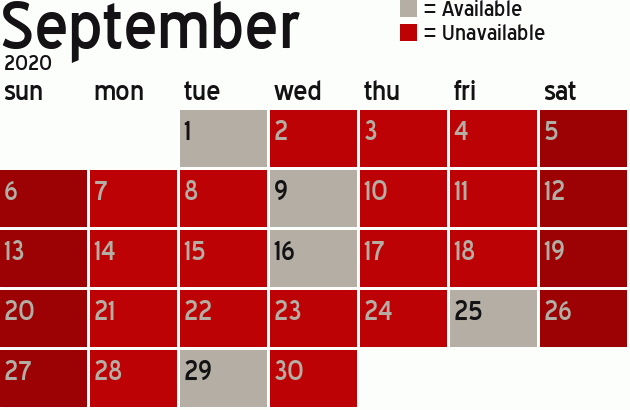 Missionary Dinner Calendar