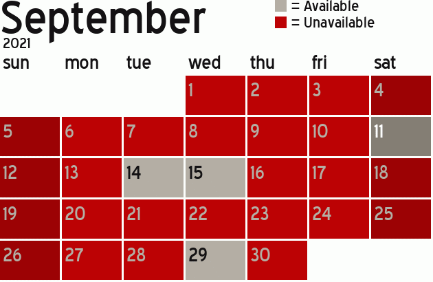 Missionary Dinner Calendar