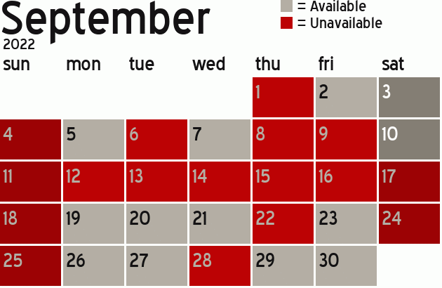 Missionary Dinner Calendar