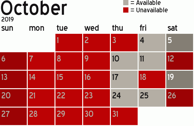 Missionary Dinner Calendar
