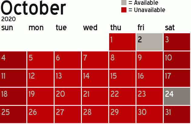 Missionary Dinner Calendar