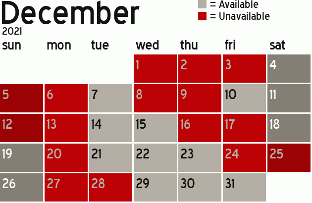 Missionary Dinner Calendar