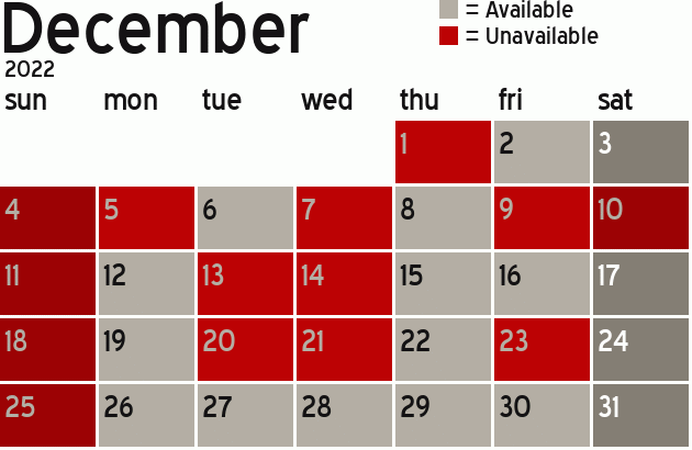 Missionary Dinner Calendar